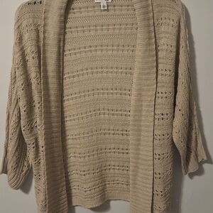 St. John's Bay Women's Tan Open-Front Cardigan
